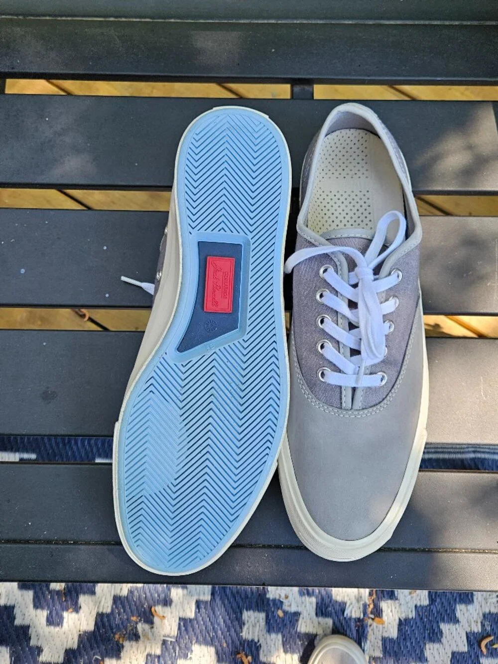 Converse Jack Purcell low Men's 9.5 Women's 11 - Gray suede & canvas Vans style - Picture 2 of 9